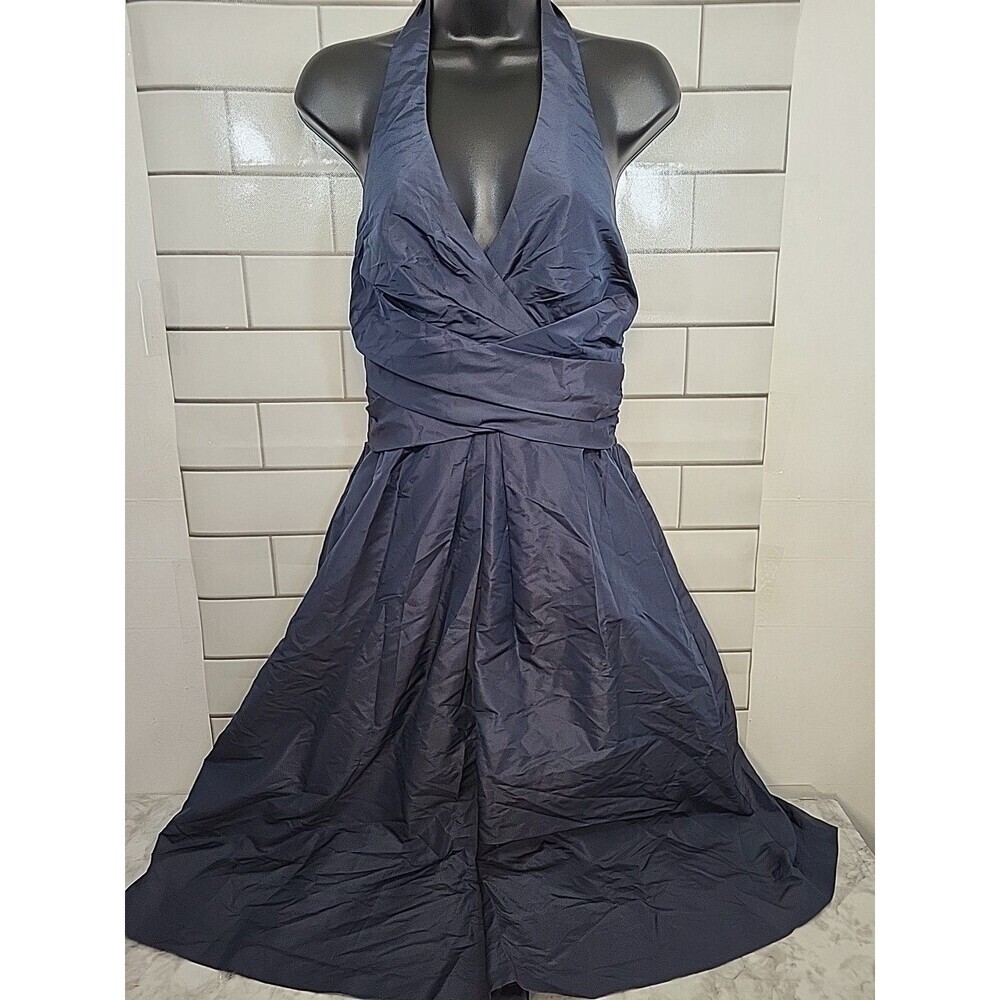 Donna Ricco NY Women’s Sz 8 Blue Dress Halter Prom Wedding Cocktail Party *READ